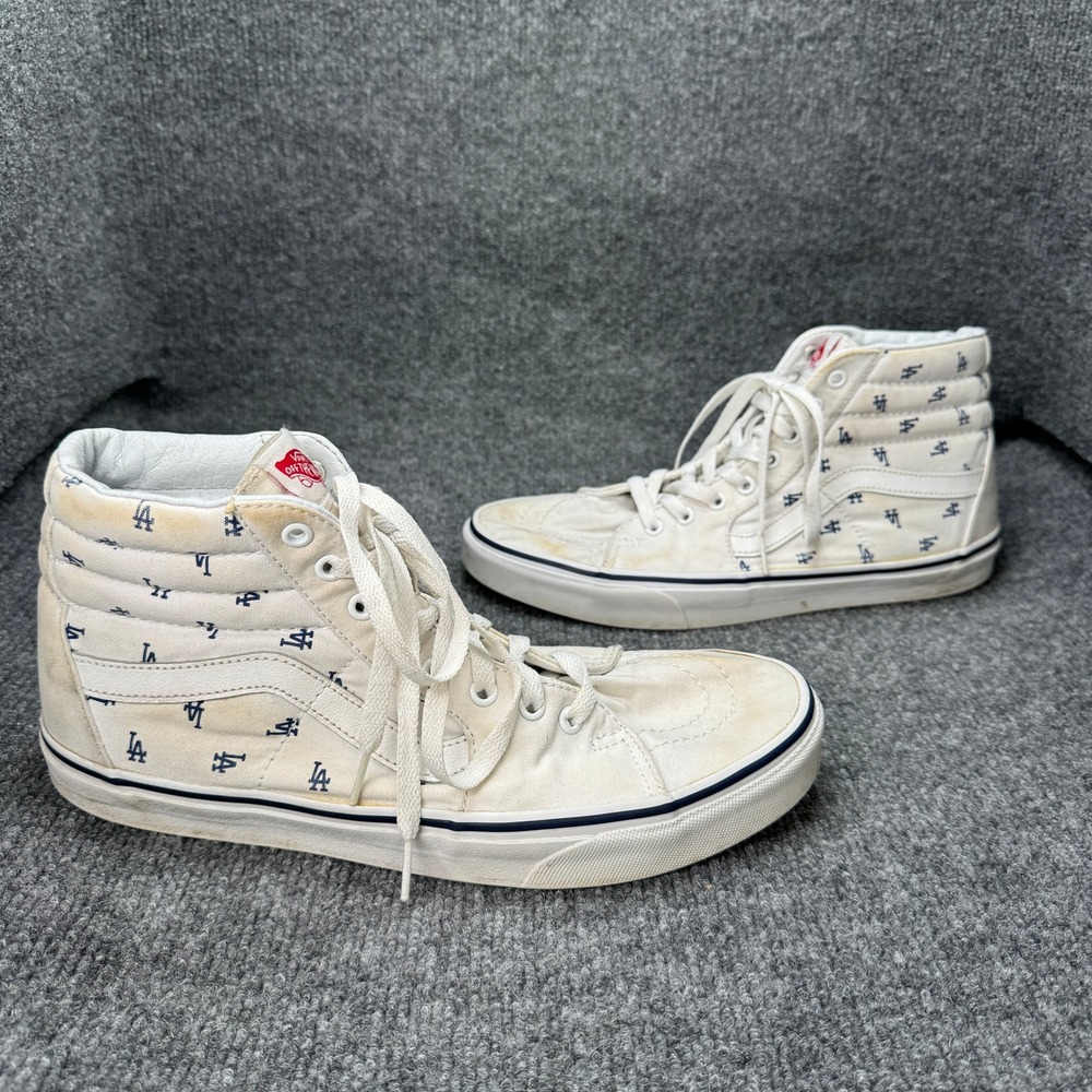 Los Angeles Dodgers Vans Sk8-Hi Mens 11 White Baseball MLB Shoes 721356